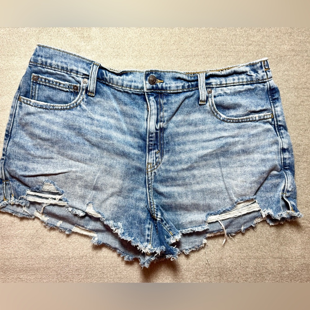 Aerie Light Blue Distressed Jean Shorts